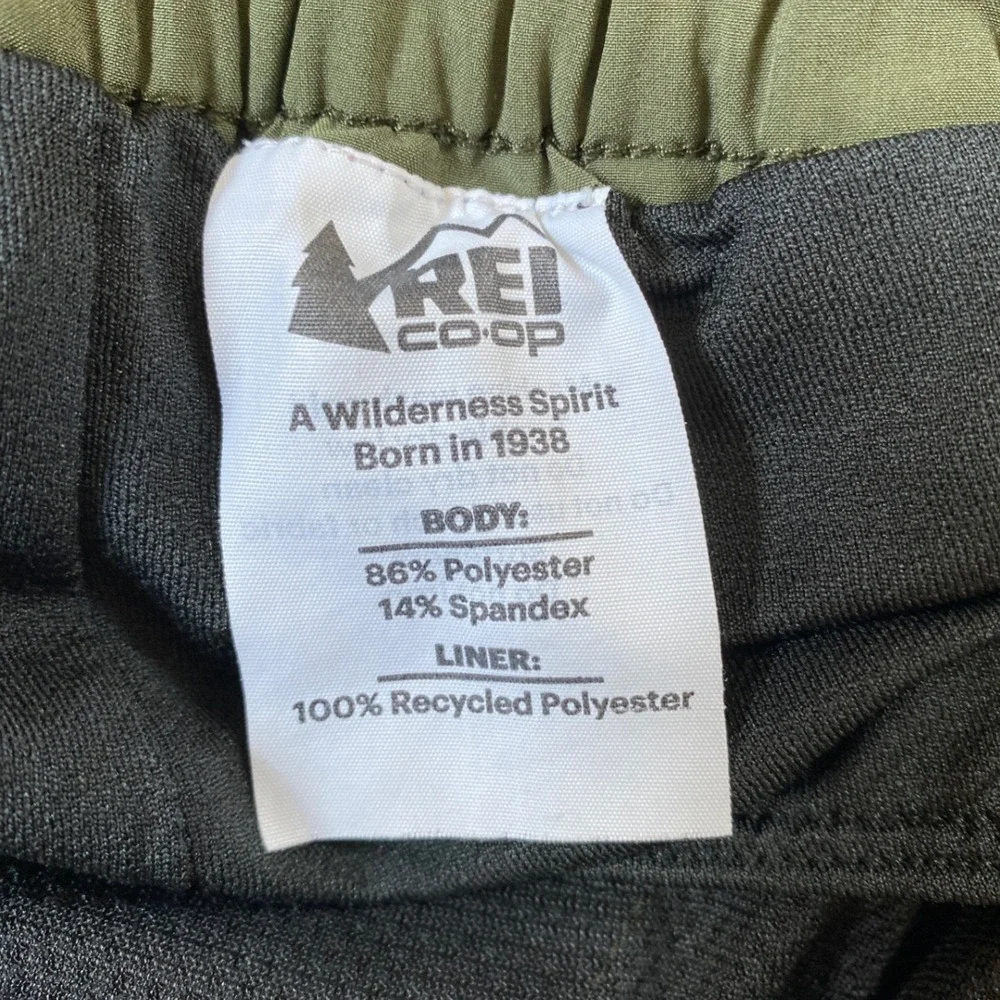 REI Co-op Mens Olive Green 7 Inch Inseam Lined Active Hiking Shorts Small